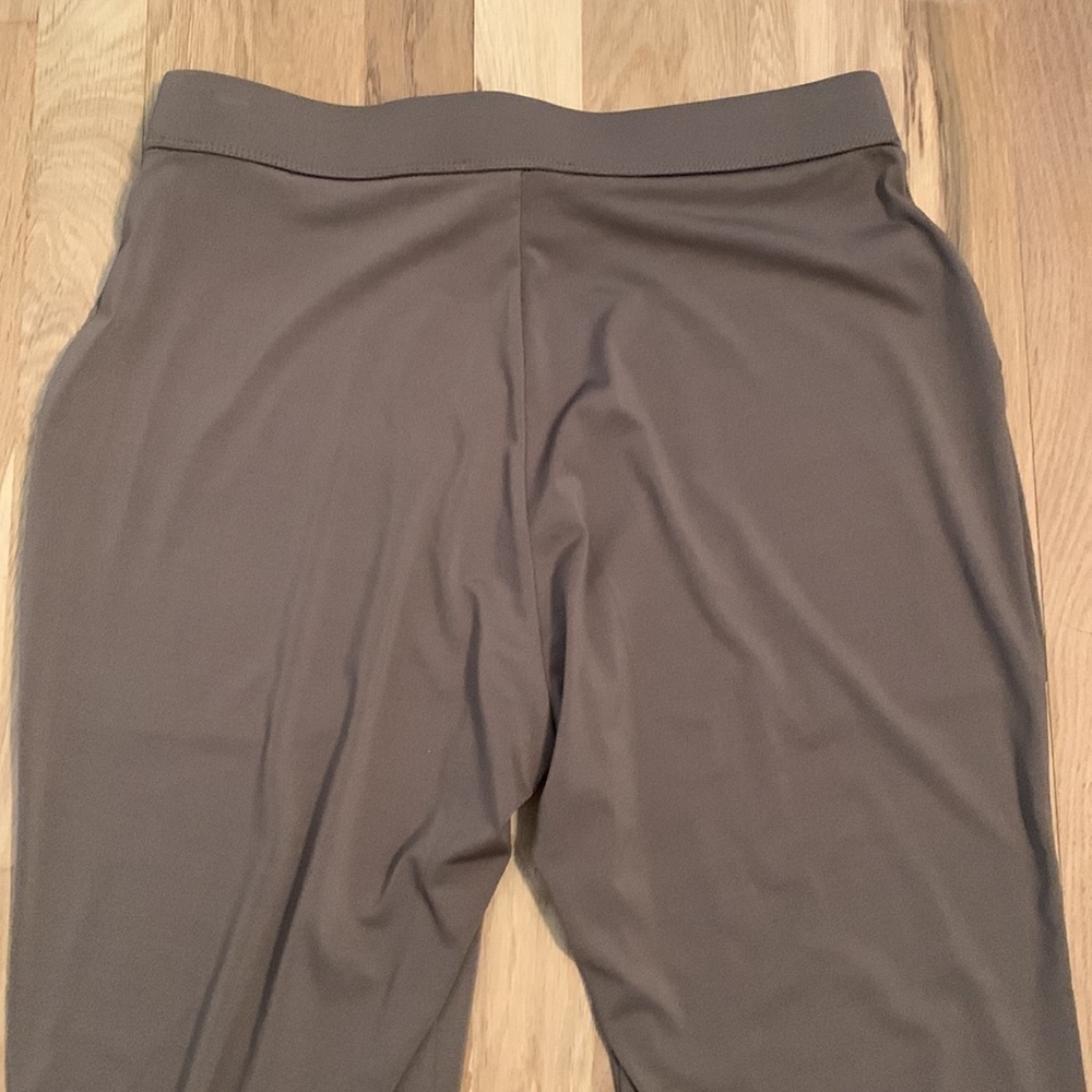 LISA Rinna Crop Cargo Capri Jogger Pants w/ Cinched Zipper Hem Brown Women’s SP - Picture 12 of 13